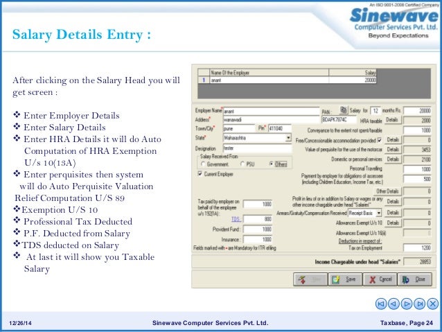 sinewave taxbase software